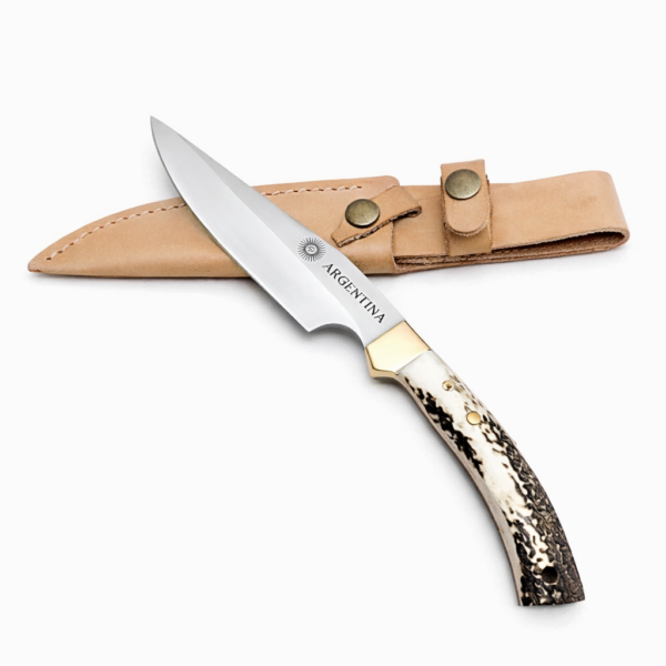 Cuchillo Hoja Caza Inox Argentina, Asta Ciervo